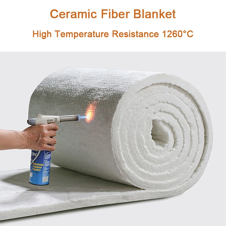 Alumínio silicato refratário fibra de cerâmica cobertor de isolamento resistente ao calor lã 128 kg/m3 Densidade para caldeira 0